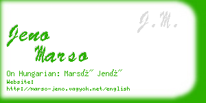 jeno marso business card